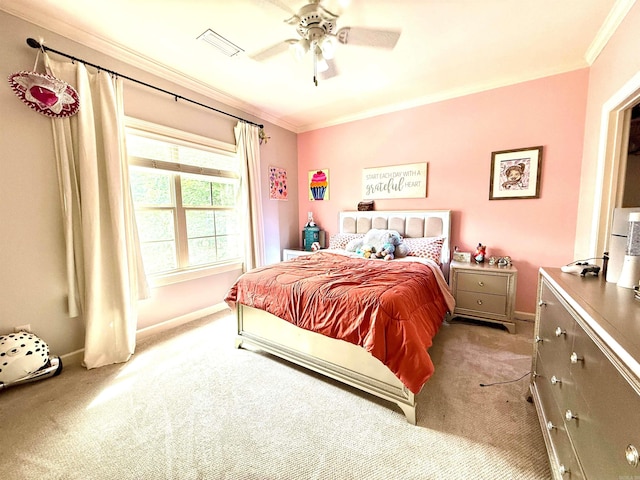 14 Windrush Pt, Little Rock, AR 72211 - bedroom featuring crown molding, carpet flooring, baseboards, and a ceiling fan