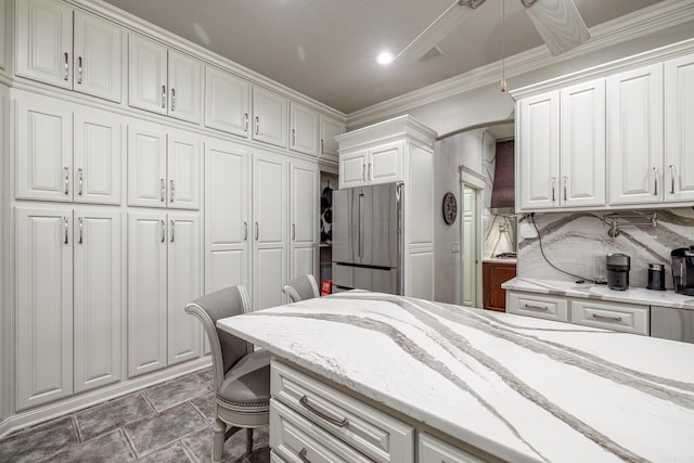 12 Darro Way, Hot Springs Village, AR 71909 - bedroom featuring ornamental molding and dark stone finish flooring