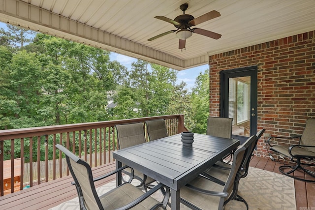 15 Challain Cv, Little Rock, AR 72223 - deck with a ceiling fan and outdoor dining space