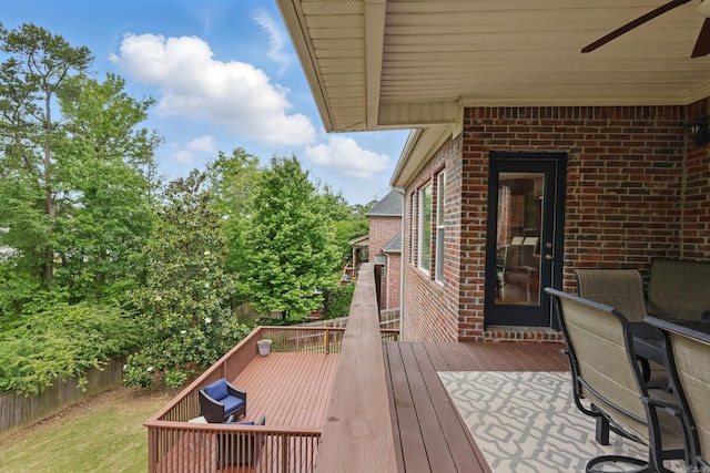 15 Challain Cv, Little Rock, AR 72223 - deck featuring ceiling fan