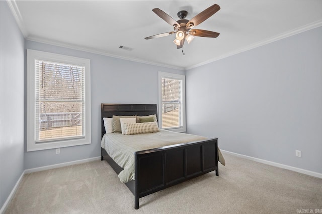 7841 S Shoreline Blvd, Benton, AR 72019 - bedroom with crown molding, baseboards, multiple windows, and light colored carpet