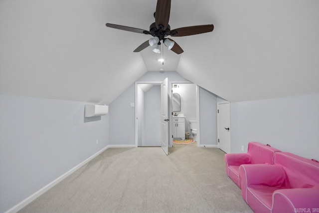 7841 S Shoreline Blvd, Benton, AR 72019 - bonus room featuring a ceiling fan, vaulted ceiling, carpet, and baseboards