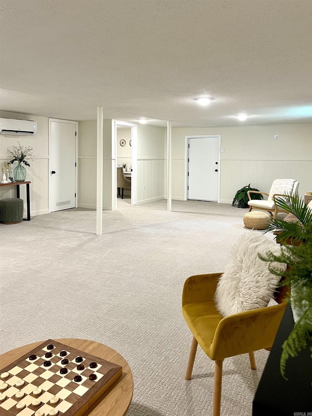 506 W Clinton St, Heber Springs, AR 72543 - finished basement with a wall mounted air conditioner and light colored carpet