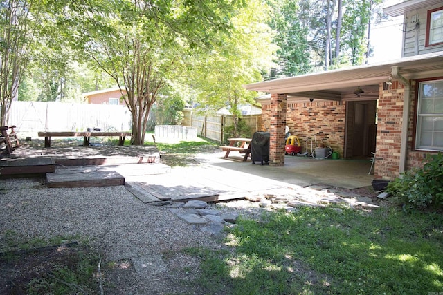 510 Frances, Magnolia, AR 71753 - view of patio with fence and ceiling fan