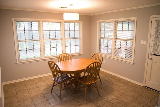 510 Frances, Magnolia, AR 71753 - dining room featuring ornamental molding, tile patterned floors, and baseboards