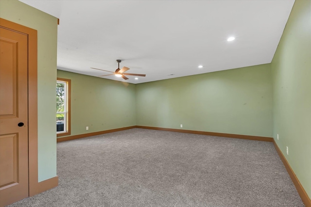 17259 Reynolds Rd, Harrisburg, AR 72432 - carpeted empty room with a ceiling fan, baseboards, and recessed lighting