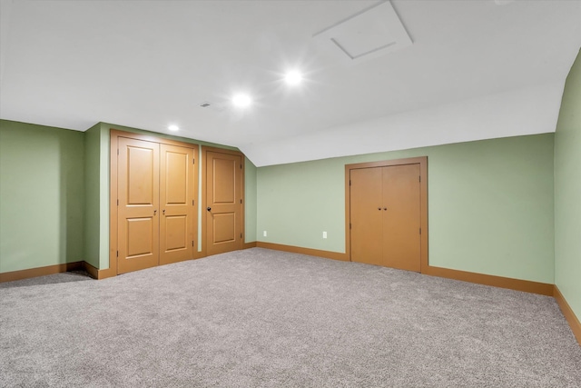 17259 Reynolds Rd, Harrisburg, AR 72432 - additional living space featuring recessed lighting, baseboards, vaulted ceiling, and carpet