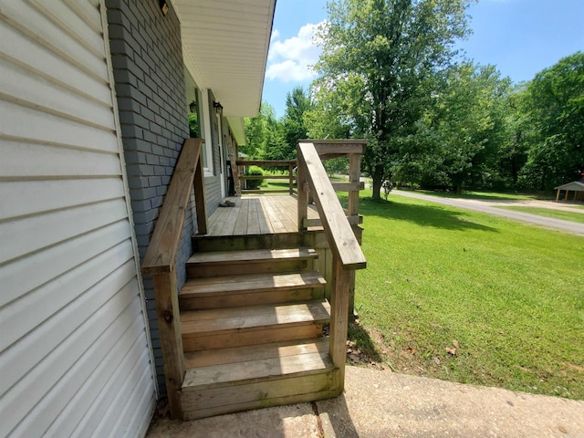 690 Redwood Dr, Piggott, AR 72454 - staircase with view of scattered trees