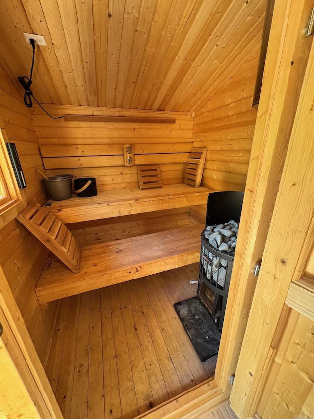948 Sunny Slope Rd, Edgemont, AR 72044 - sauna featuring wood ceiling and hardwood / wood-style flooring