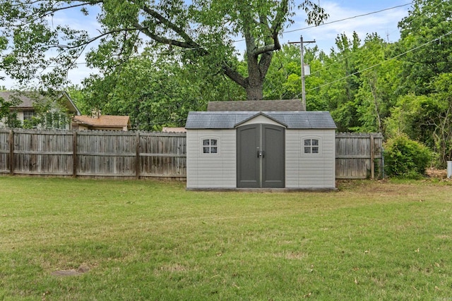 view of shed