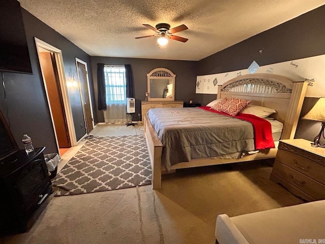 9314 Timber Valley Rd, Little Rock, AR 72204 - bedroom featuring carpet, a textured ceiling, and ceiling fan