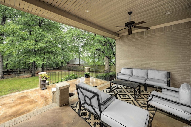 126 Manitou Dr, Maumelle, AR 72113 - view of patio featuring an outdoor hangout area and ceiling fan