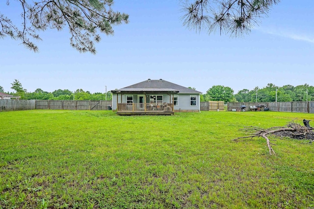 view of yard featuring a deck
