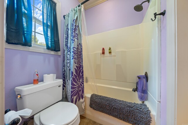 253 High Meadow Loop, Hot Springs, AR 71901 - bathroom featuring shower / bathtub combination with curtain and toilet