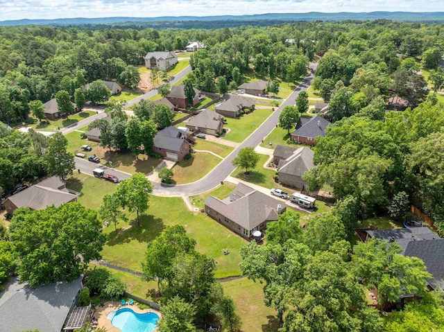 253 High Meadow Loop, Hot Springs, AR 71901 - aerial perspective of suburban area with a pool and a heavily wooded area