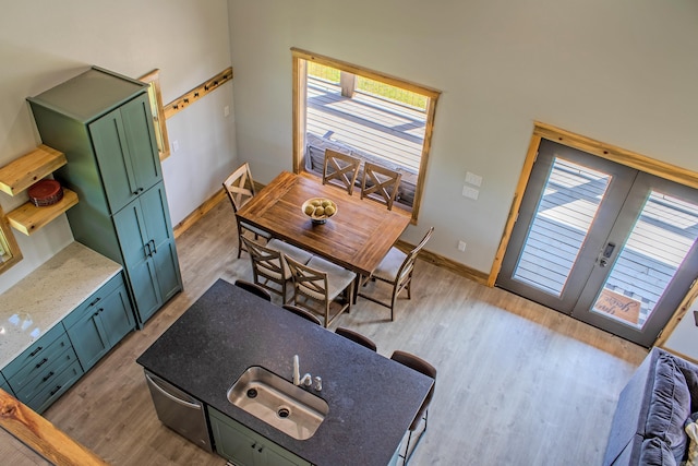 135 Serenity Loop, Glenwood, AR 71943 - dining area featuring light wood finished floors, baseboards, and french doors