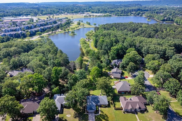 11 Blue Mountain Dr, Maumelle, AR 72113 - aerial view of property and surrounding area featuring a forest, a nearby body of water, and nearby suburban area