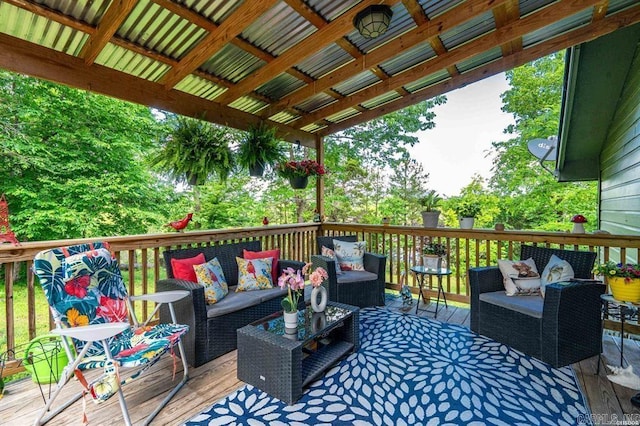 4915 Albert Pike Rd, Hot Springs, AR 71913 - wooden terrace with outdoor lounge area