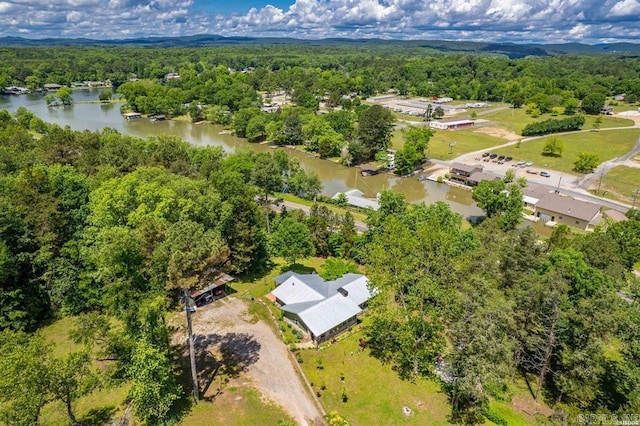 4915 Albert Pike Rd, Hot Springs, AR 71913 - drone / aerial view of a heavily wooded area and a large body of water