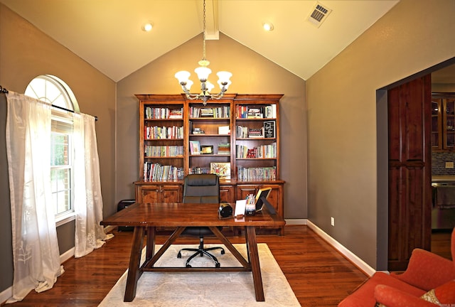 900 Anderson Ave, White Hall, AR 71602 - office space featuring wood finished floors, a chandelier, baseboards, and recessed lighting