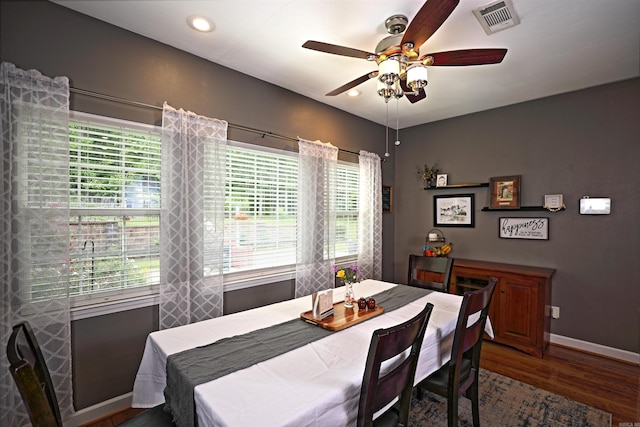 900 Anderson Ave, White Hall, AR 71602 - dining space with wood finished floors, ceiling fan, baseboards, and recessed lighting