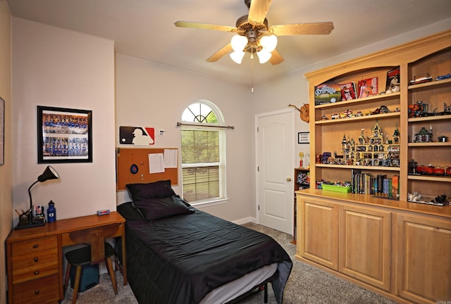 900 Anderson Ave, White Hall, AR 71602 - bedroom featuring carpet, ceiling fan, a desk, and baseboards