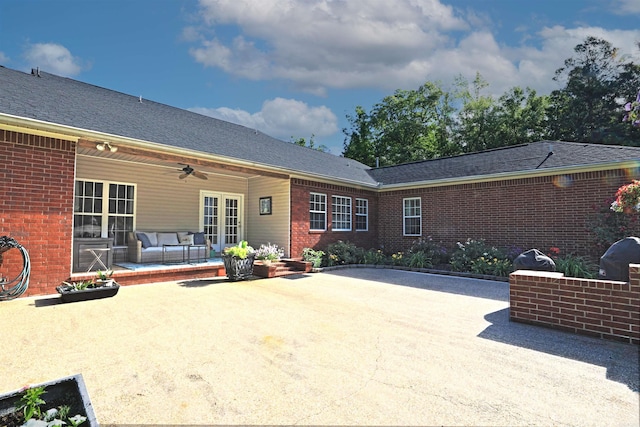 900 Anderson Ave, White Hall, AR 71602 - back of house with french doors, a patio area, a ceiling fan, and brick siding