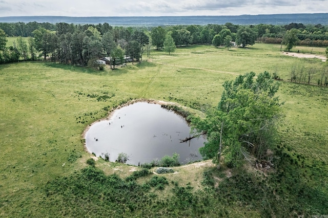 aerial view of sparsely populated area with a large body of water