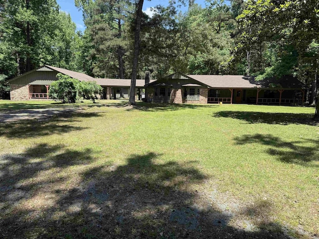 view of grassy yard
