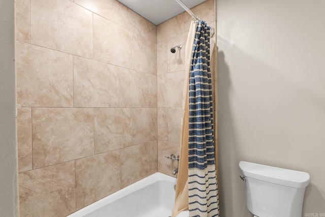 8 Cannon Ct, Little Rock, AR 72212 - bathroom with shower / bathtub combination with curtain and toilet