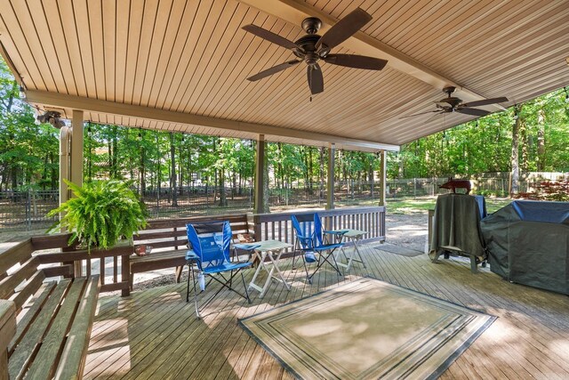 8 Cannon Ct, Little Rock, AR 72212 - deck with ceiling fan and a fenced backyard