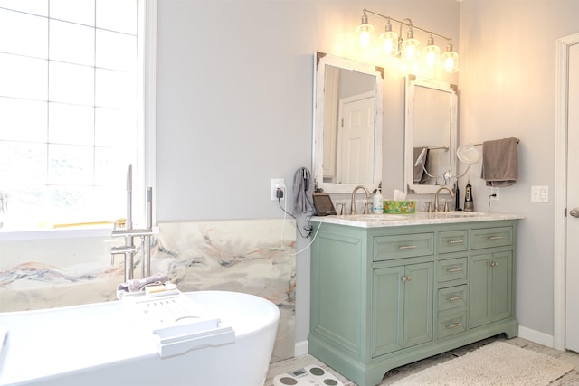 47 Lakeview Rd, Houston, AR 72070 - bathroom featuring a freestanding tub and double vanity