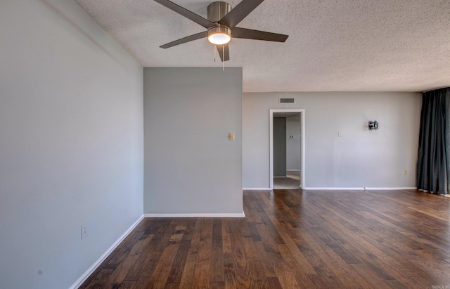 700 E 9th St Unit 9A, Little Rock, AR 72202 - empty room featuring a ceiling fan, a textured ceiling, baseboards, and hardwood / wood-style flooring