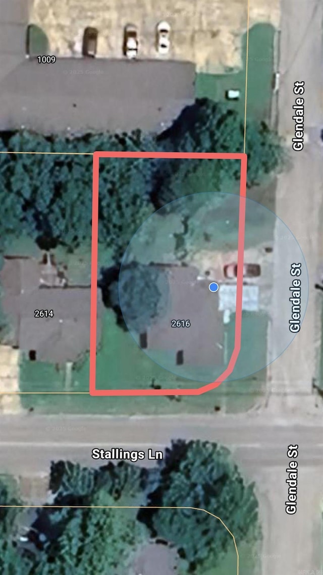 2616 Stallings Ln, Jonesboro, AR 72401 - aerial overview of property's location with property parcel outlined