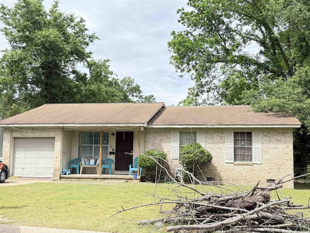 48 Rosemoor Dr, Little Rock, AR 72209 - single story home with brick siding, a garage, a front yard, and a porch