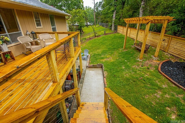 3311 Hazy Ridge Ct, Little Rock, AR 72227 - view of yard with a wooden deck
