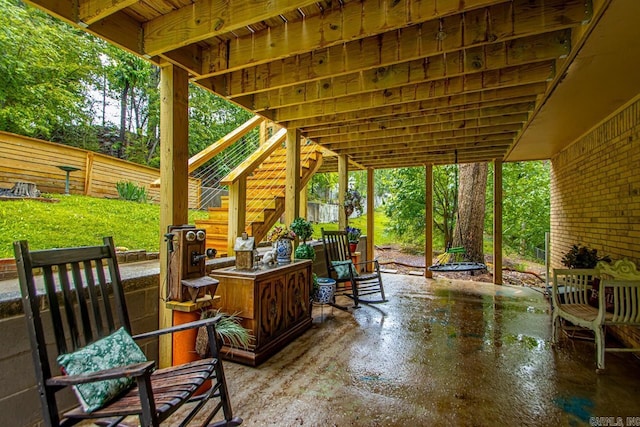 3311 Hazy Ridge Ct, Little Rock, AR 72227 - view of patio / terrace with stairs and fence