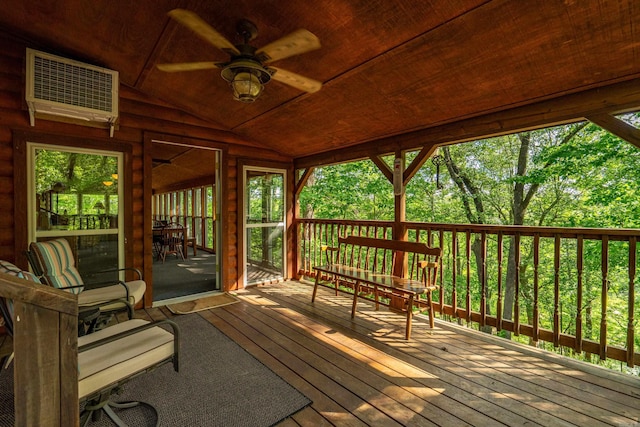 67 Delton Mccauley Rd, Kirby, AR 71950 - wooden deck with a ceiling fan