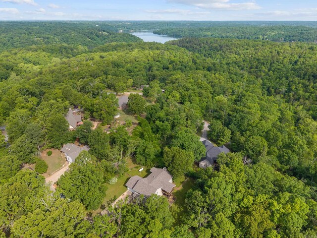 15364 Twin Pines Rd, Lowell, AR 72745 - aerial view of property's location with a heavily wooded area and a large body of water