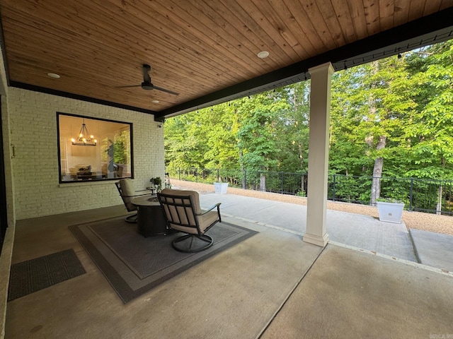 816 Nature Way, Benton, AR 72019 - view of patio with a ceiling fan and fence