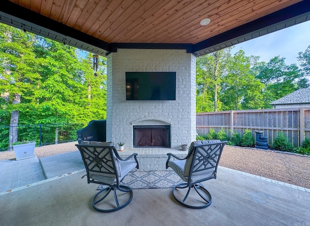 816 Nature Way, Benton, AR 72019 - view of patio / terrace with an outdoor brick fireplace