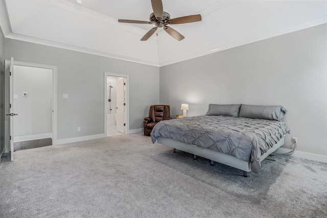 20 Caurel Ct, Little Rock, AR 72223 - bedroom featuring carpet floors, baseboards, a tray ceiling, ceiling fan, and ensuite bathroom