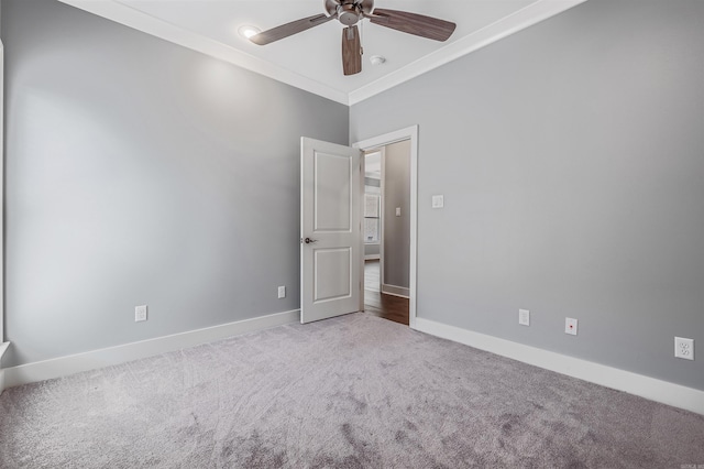 20 Caurel Ct, Little Rock, AR 72223 - empty room featuring carpet, ceiling fan, baseboards, and ornamental molding