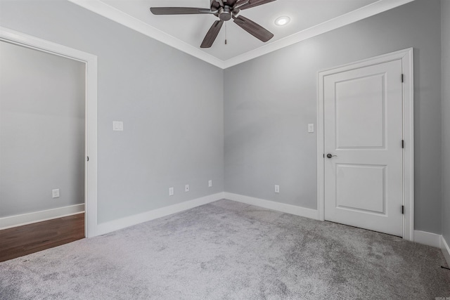 20 Caurel Ct, Little Rock, AR 72223 - carpeted spare room with ceiling fan, baseboards, ornamental molding, and recessed lighting