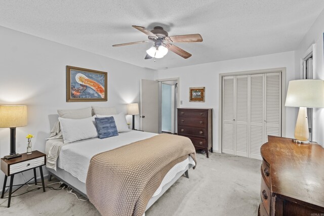 42 Desoto Cir, North Little Rock, AR 72116 - bedroom with a closet, light colored carpet, and a ceiling fan