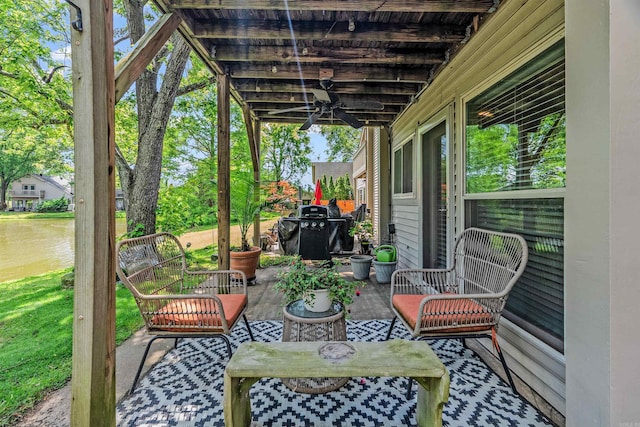 2510 Riverfront # 2, Little Rock, AR 72202 - view of patio / terrace with area for grilling and an outdoor living space