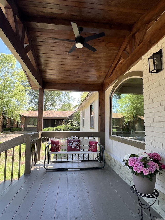 1906 Fernwood Cv, Benton, AR 72015 - wooden deck featuring ceiling fan