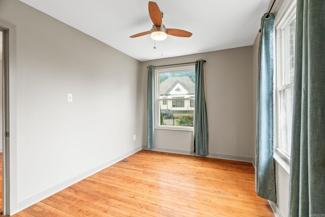 1720 W 19, Little Rock, AR 72202 - spare room with light wood-type flooring, a ceiling fan, and baseboards
