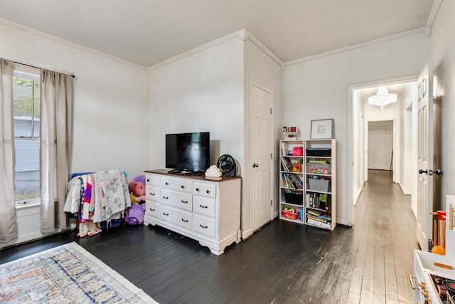 428 W S St, Benton, AR 72015 - bedroom with ornamental molding and dark wood-style floors
