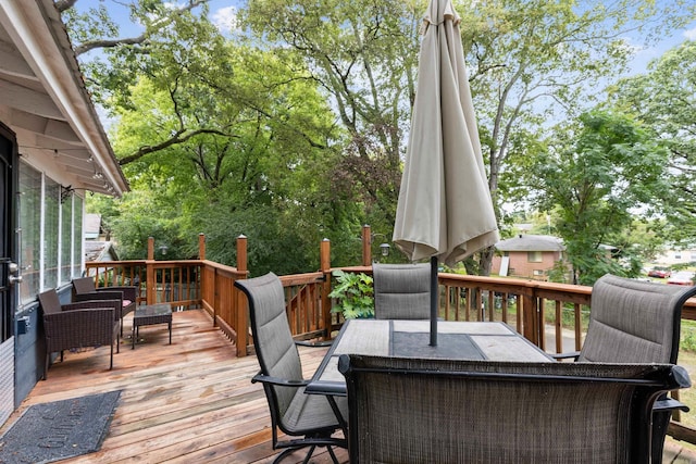 428 W S St, Benton, AR 72015 - wooden terrace featuring outdoor dining space